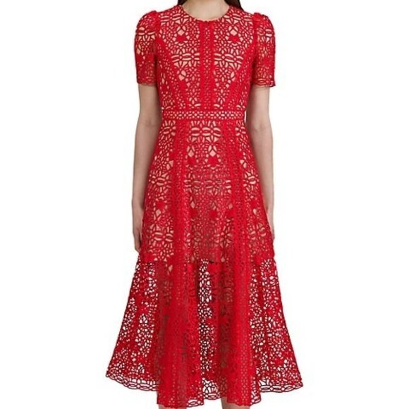 Self Portrait Guipure Lace Midi Dress - Picture 7 of 9